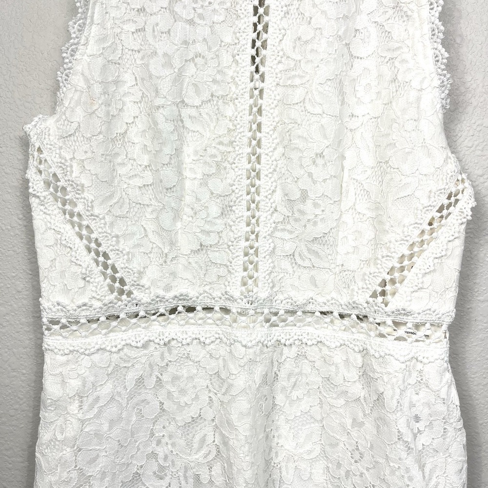 Blāshe‎ White Floral Lace Sleeveless Mini Sheath Dress NWT Size M Bridal Event - Picture 4 of 13